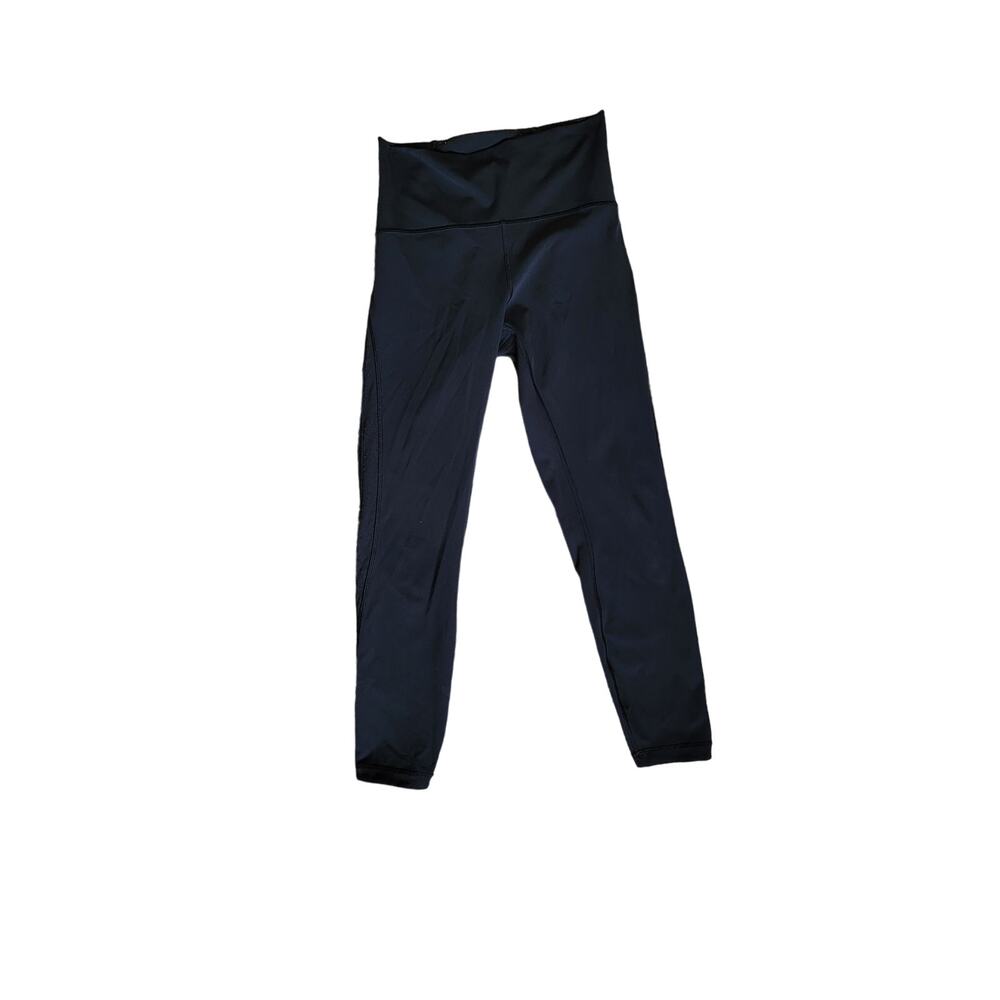 Lululemon Meant To Move 7/8‎ Tight Leggings (25") Black Mesh Flocked Floral Sz 6